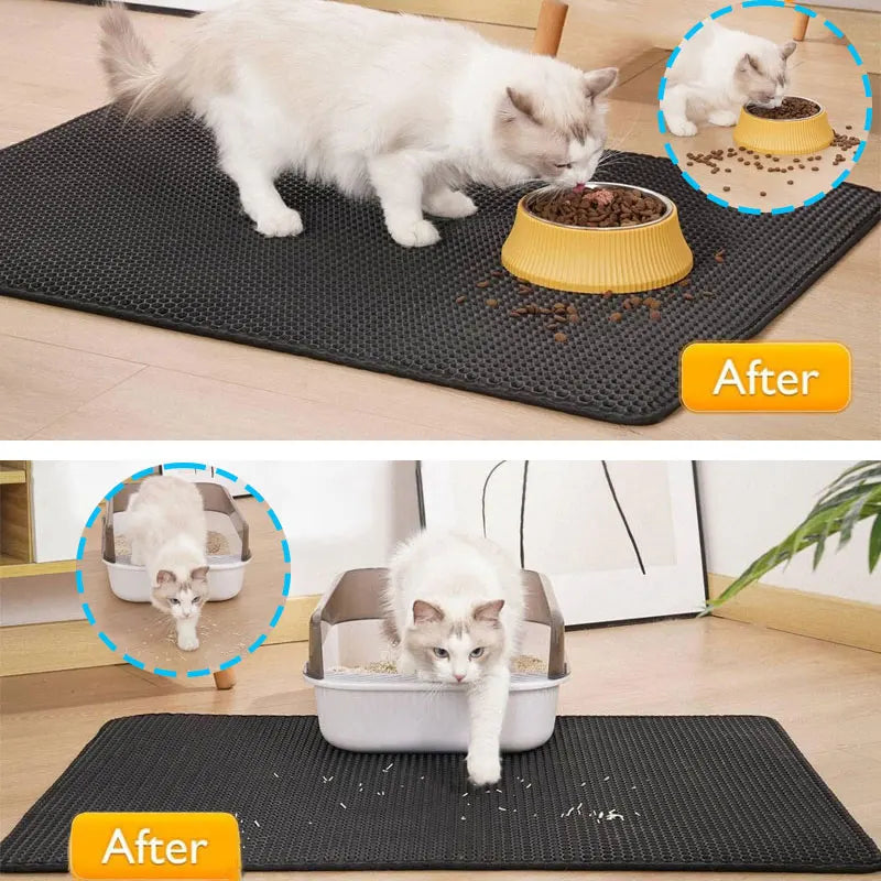 Double-Layer Cat Litter Mat - Waterproof Trapping Mat