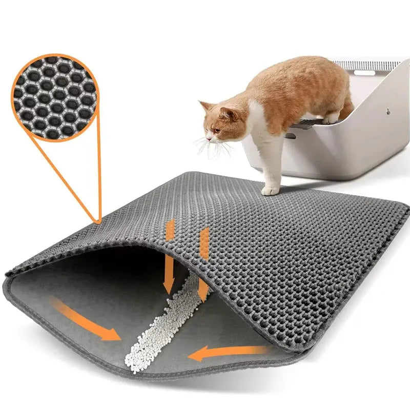 Double-Layer Cat Litter Mat - Waterproof Trapping Mat
