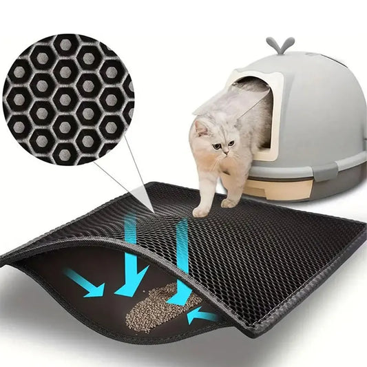 Double-Layer Cat Litter Mat - Waterproof Trapping Mat