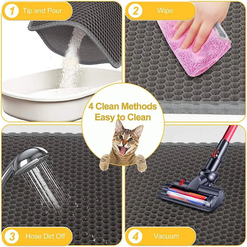 Double-Layer Cat Litter Mat - Waterproof Trapping Mat
