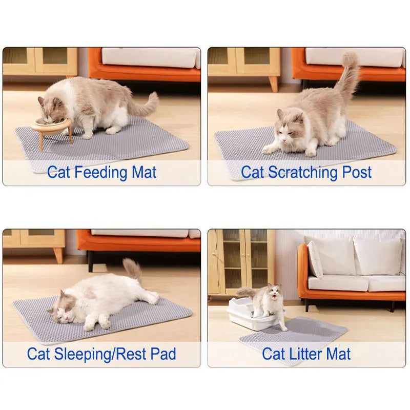 Double-Layer Cat Litter Mat - Waterproof Trapping Mat