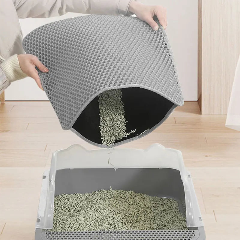 Double-Layer Cat Litter Mat - Waterproof Trapping Mat
