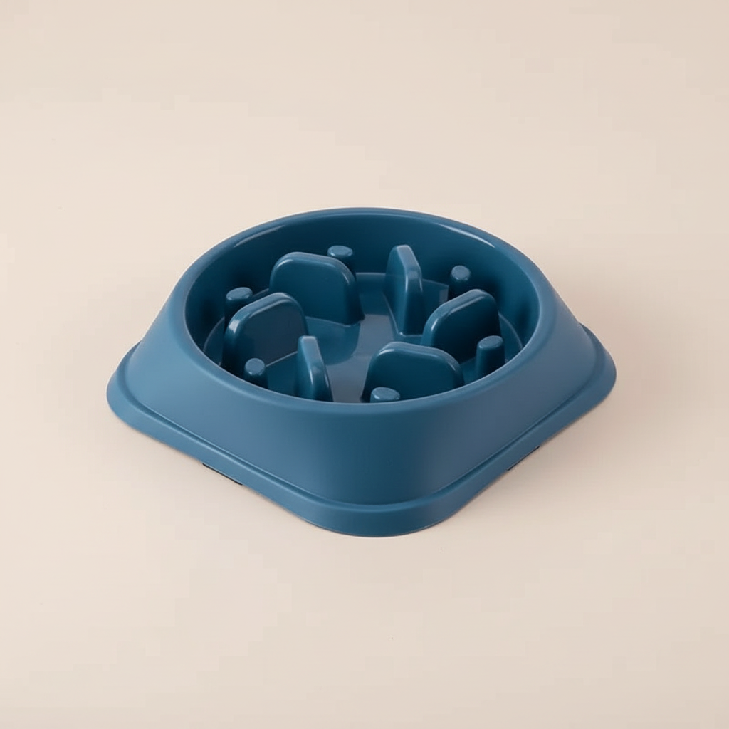 Blue slow feeder bowl